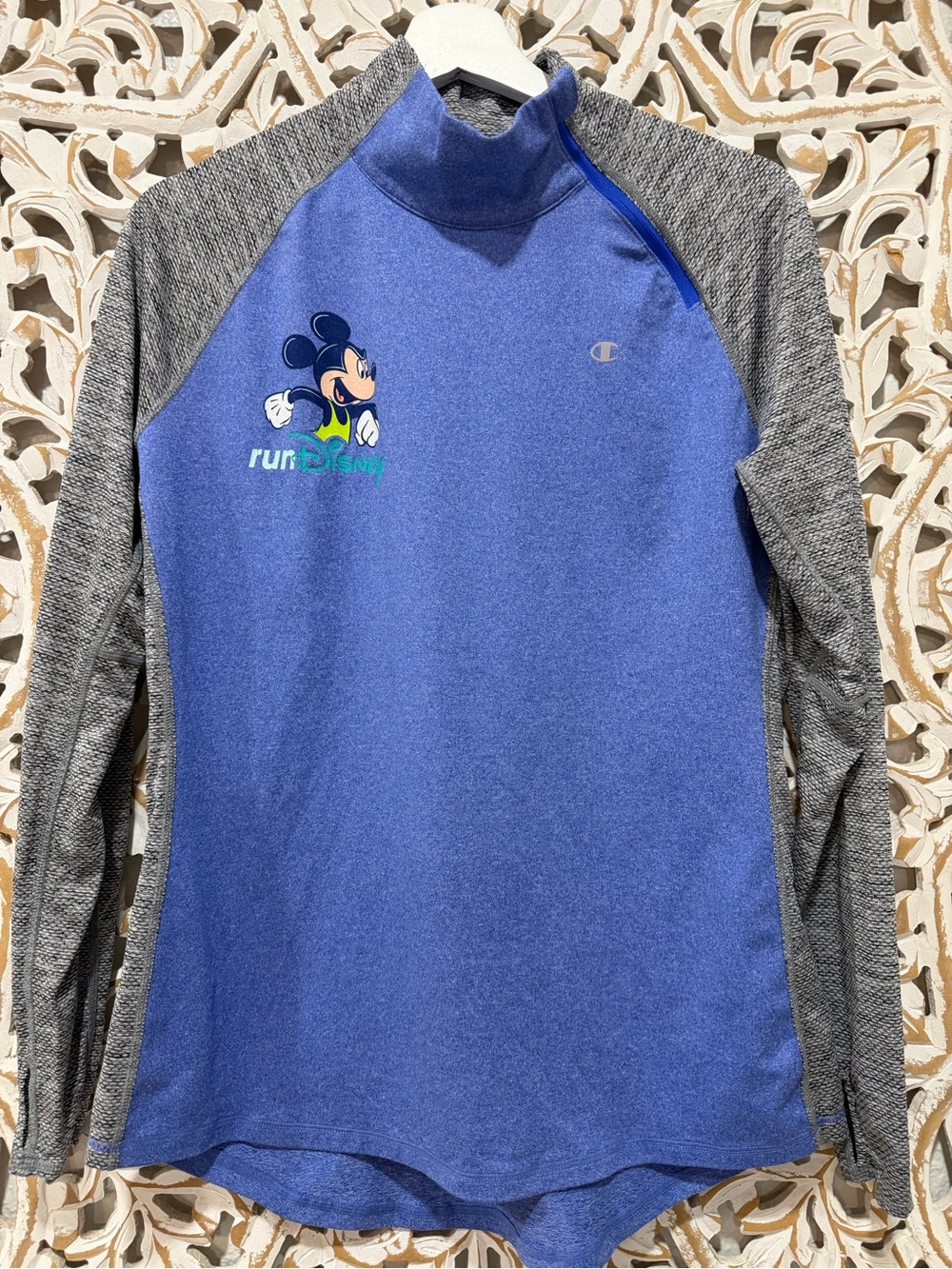 Champion x Disney Blue & Gray Mickey Run Pullover